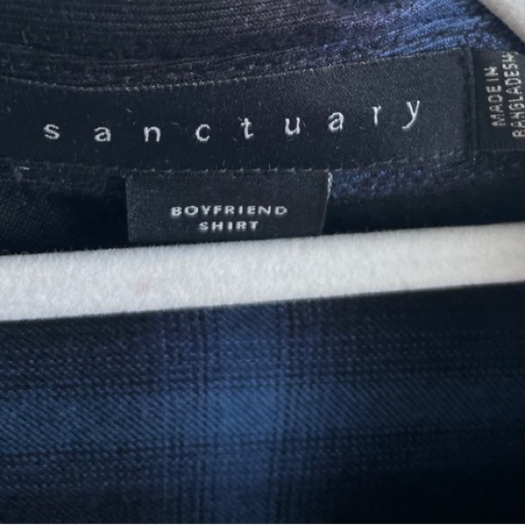 🆕 Anthropologie Sanctuary Plaid Button Down Top. 100% Rayon. NWOT - Picture 4 of 8